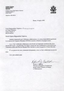 Lettera dello United States Information Service